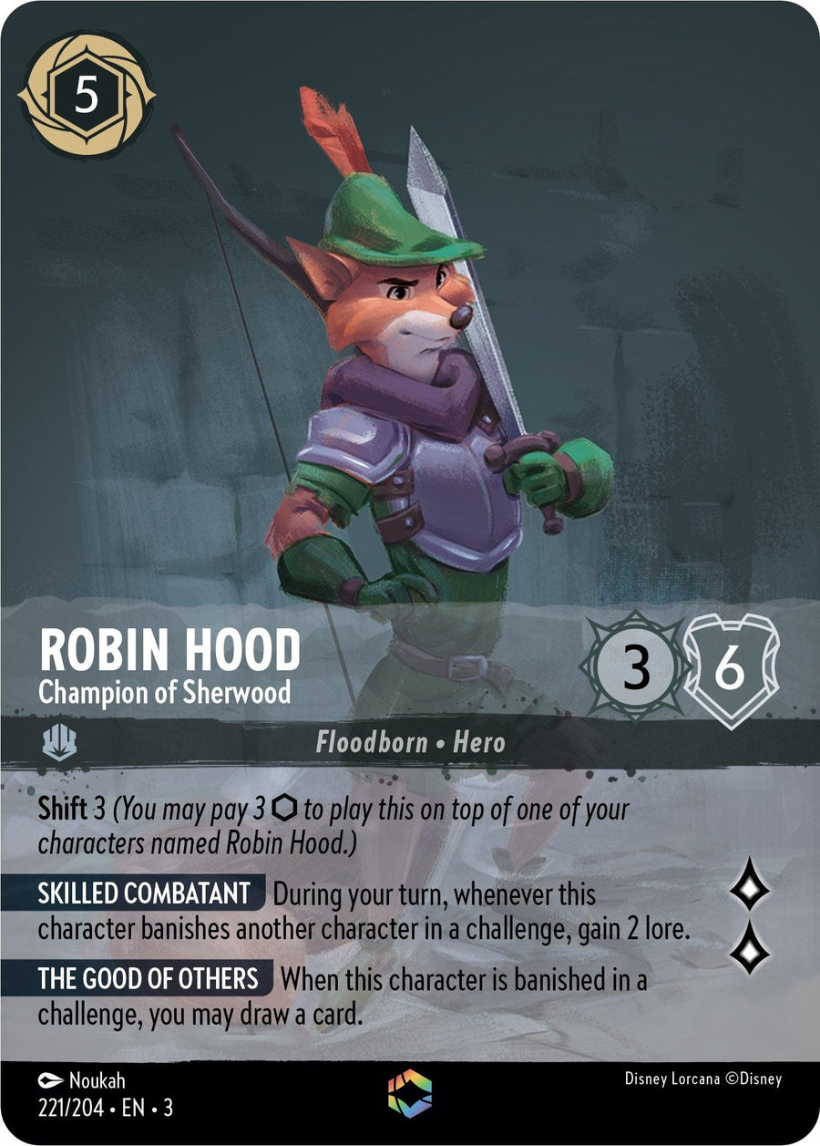 Robin Hood - Champion of Sherwood (Enchanted) (221/204) - Into the Inklands Holofoil