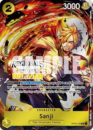 Sanji (Online Regional 2024) [Winner] (OP03-102) - One Piece Promotion Cards Foil