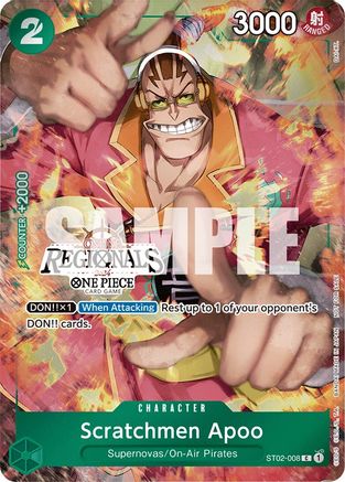 Scratchmen Apoo (Online Regional 2024) [Participant] (ST02-008) - One Piece Promotion Cards Foil