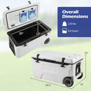 53 Quart Rolling Cooler with Wheels and Fish Ruler