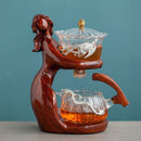 Semi-Automatic Tea Set with Glass Infuser