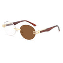 Fashionable Oval Frameless Y2K Sunglasses