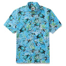Blue Hawaiian Shirt For Men Short Sleeve Ocean Sonata Shirt Button-down Cotton Shirt