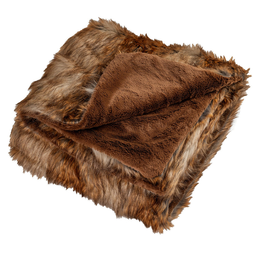540GSM Soft Plush Fuzzy Luxury Faux Raccoon Fur Blanket for Bed-M