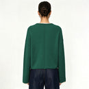 Womens Pullover Sweater Loose-Fit Round-Neck Casual Knit Top