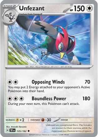 Unfezant 135/162 - SV05 Temporal Forces