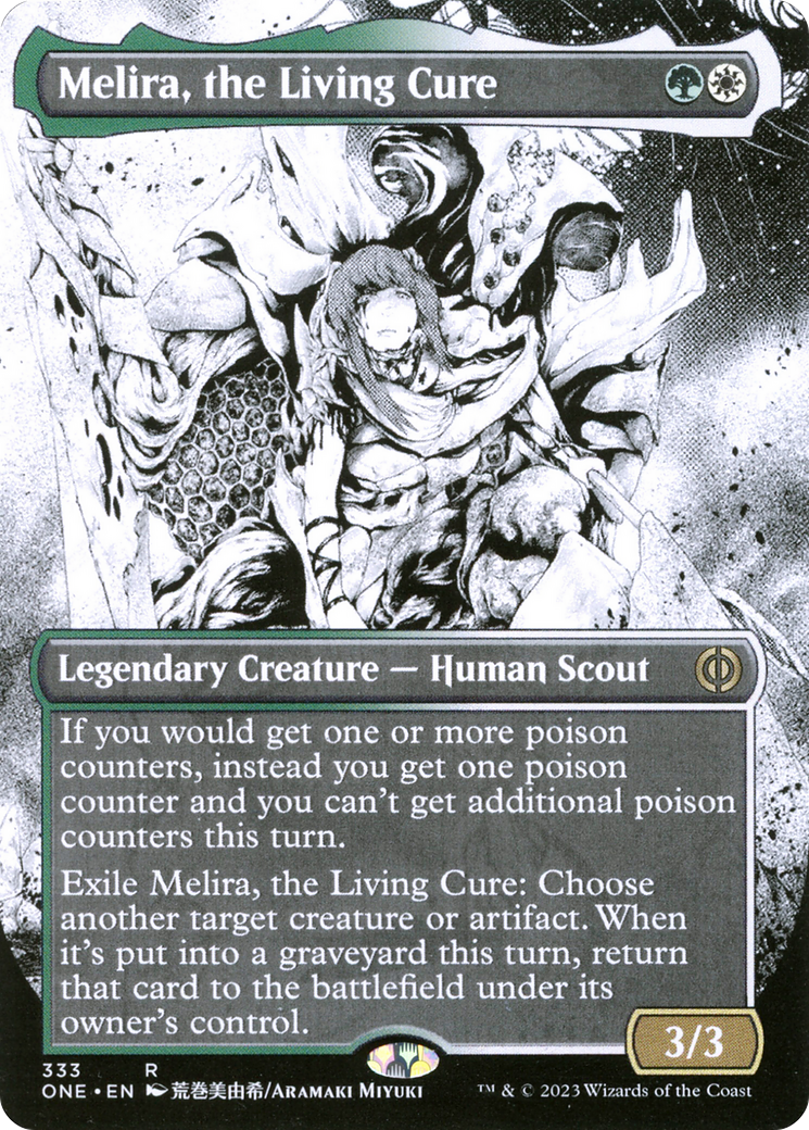 Melira, the Living Cure (ONE-333) - Phyrexia: All Will Be One: (Showcase) (Borderless) Foil