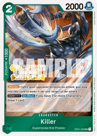 Killer (Judge Pack Vol. 3) (OP01-039) - One Piece Promotion Cards Foil