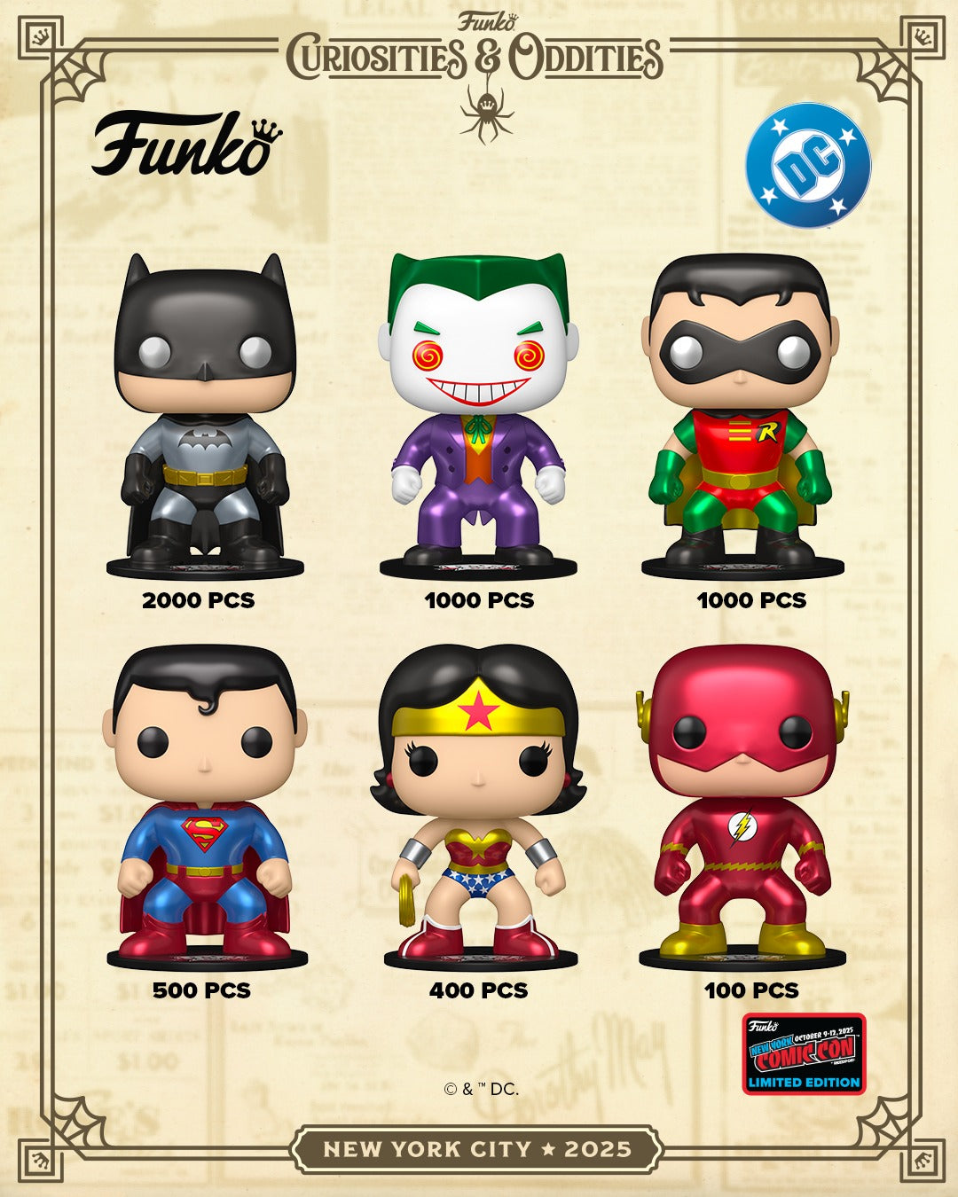 NYCC 2025 Official Convention Exclusive DC Funko Pop Mystery