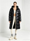 Long Hooded Padded Over-the-knee Cotton Coat