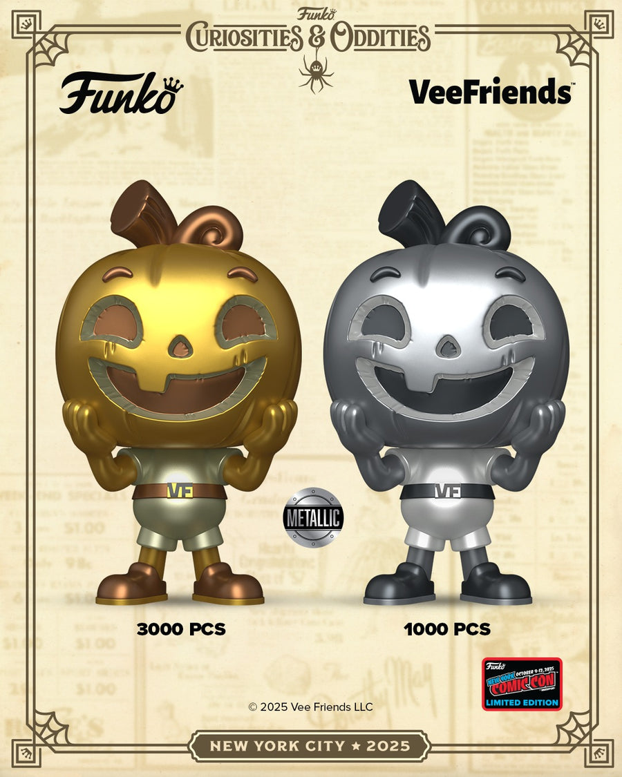 NYCC 2025 Official Convention Exclusive VEEFRIENDS Metallic Jolly Jack-O Silver (LE1000) and Gold (LE3000) Set of 2 with Popshield Armors (Arrives October 2025)