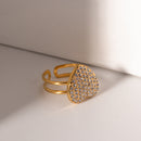 Micro Rhinestone Love Heart-shaped Ring