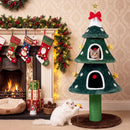 54-Inch Christmas Cat Tree with 2 Condos - Green