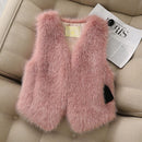 Womens Winter Wool Fur Warm Vest