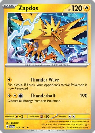 Zapdos 065/167 - SV06 Twilight Masquerade Reverse Holofoil
