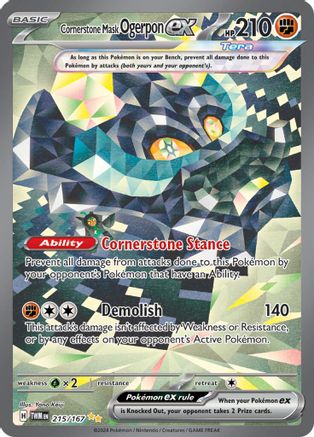 Cornerstone Mask Ogerpon ex 215/167 - SV06 Twilight Masquerade Holofoil