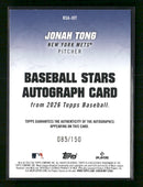 2026 Topps Baseball Stars Autographs Blue #/150 Jonah Tong Auto #BSA-JOT