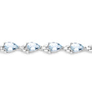 7.00 Carat Genuine Aquamarine .925 Sterling Silver Bracelet