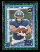 2025 Donruss Optic Green Velocity Cam Skattebo Rookie #228