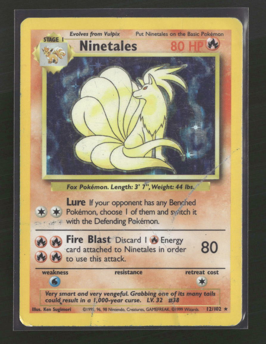 1999 ninetales pokemon card value Pokemon Base Set Holo Rare Ninetales #12