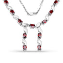 7.65 Carat Genuine Garnet .925 Sterling Silver Necklace