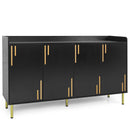 55" Buffet Cabinet with 4 Doors and Metal Legs