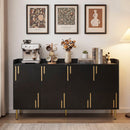 55" Buffet Cabinet with 4 Doors and Metal Legs