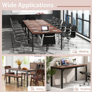 55 Inch Conference Table with Heavy-duty Metal Frame-Brown