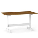 55 Inch Dining Table for 4-6 People Rectangular Kitchen Table with Solid Wood Trestle Base-Walnut