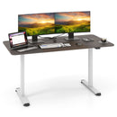 55 Inch Electric Standing Desk Adjustable with Cable Management Hole-Brown