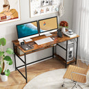 55 Inch Computer Desk with 4 Power Outlets and CPU Stand