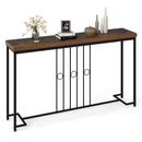 55" Industrial Console Table with H-Shaped Base-Brown