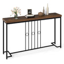 55" Industrial Console Table with H-Shaped Base-Brown