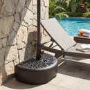 55 LBS Half Round Patio Umbrella Base for Deck Lawn Poolside-Black