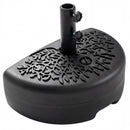 55 LBS Half Round Patio Umbrella Base for Deck Lawn Poolside-Black