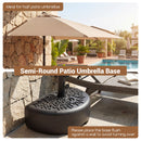 55 LBS Half Round Patio Umbrella Base for Deck Lawn Poolside-Black