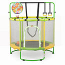 55" Kids Trampoline with Adjustable Gymnastics Bar & Hoop