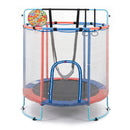 55" Kids Trampoline with Adjustable Gymnastics Bar & Hoop
