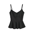 Cropped Ruffled-waistline Slim-fit Camisole Top