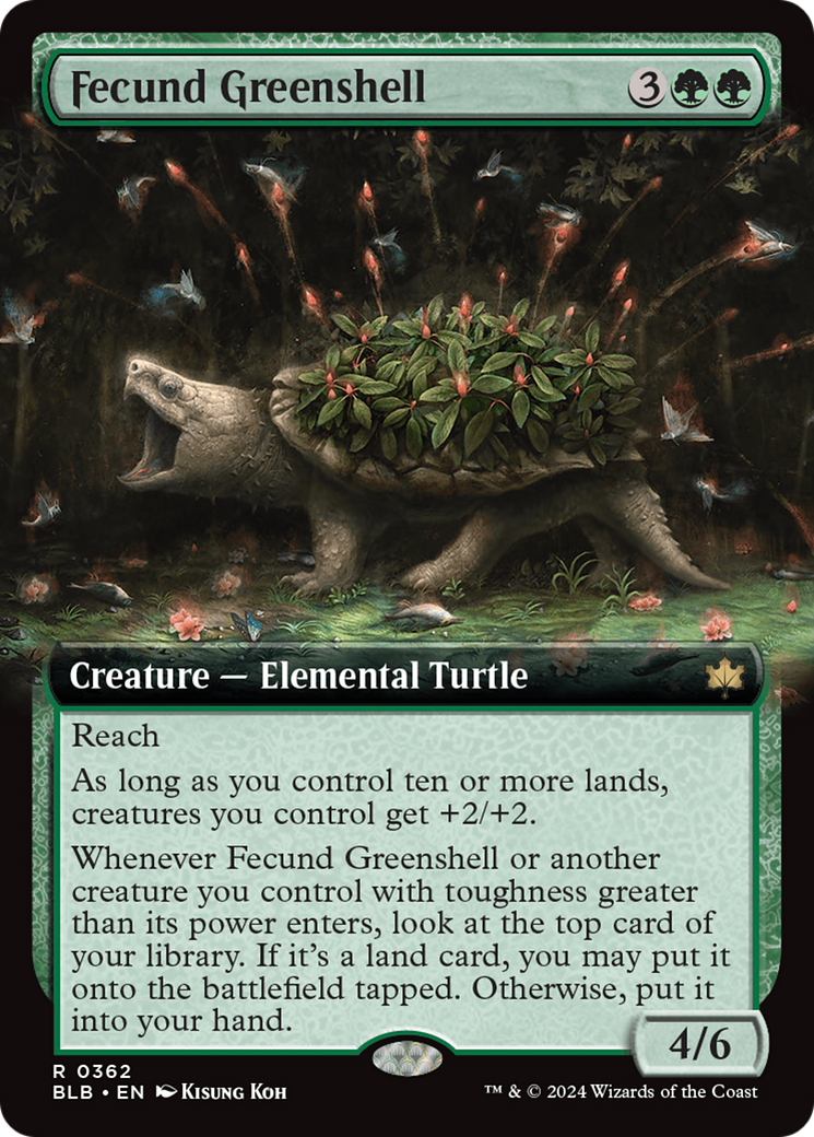 Fecund Greenshell (BLB-362) - Bloomburrow: (Extended Art) Foil