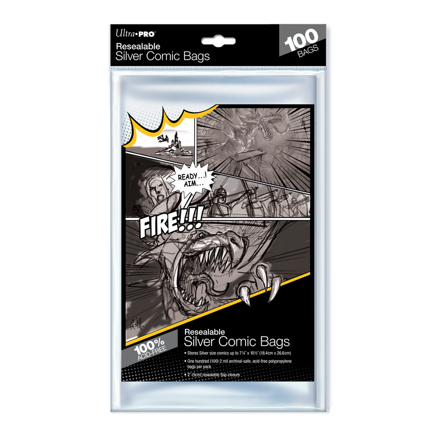 Ultra PRO: Comic Bags - Resealable Silver Age Size (7-1/4