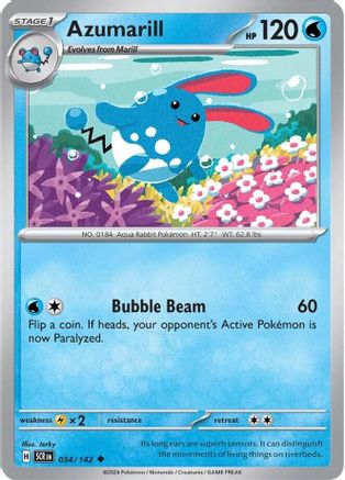 Azumarill 034/142 - SV07 Stellar Crown Reverse Holofoil