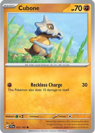 Cubone 072/142 - SV07 Stellar Crown Reverse Holofoil
