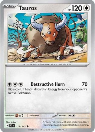 Tauros 112/142 - SV07 Stellar Crown Reverse Holofoil