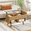 31.5 Inch Lift-Top Coffee Table with Hidden Storage and 2 Open Shelves
