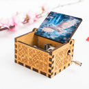 Personalized Music Box with Name - Snowy Owl in Flight over Glowing Blue Crystal Castle Night Sky - Hand-Crank Wooden Music Box Plays You Are My Sunshine - Fantasy Wizard Gift