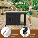 56 Inches Outdoor Grill Table with Sink and Stainless Steel Top-Black