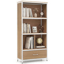 56" Tall Freestanding Bookcase with Drawer 5 Tier