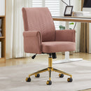 Mid-Back Velvet Office Chair with Memory Foam Cushion