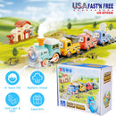 Electric Train Set with Smokes Light Sound Remote Magnetic Train Toys with Locomotive 3 Trucks Gifts for Kids Aged 3 4 5 6 Year Old